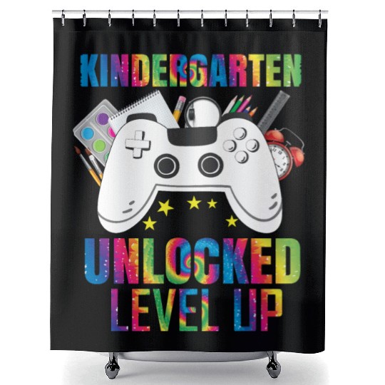 Kindergarten Unlocked Level Up Shower Curtains