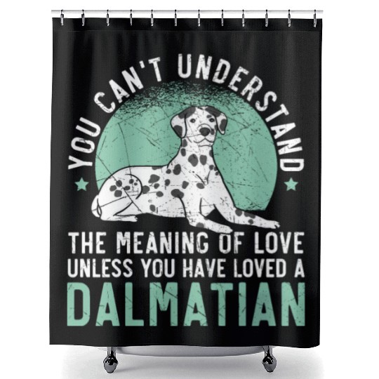 Spot Squad Paw Love Puppy Breeder Dalmatian Dog Shower Curtains