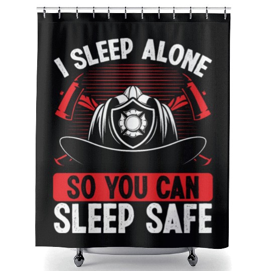 Firefighter Wife Girlfriend Night Shift Firemen Shower Curtains