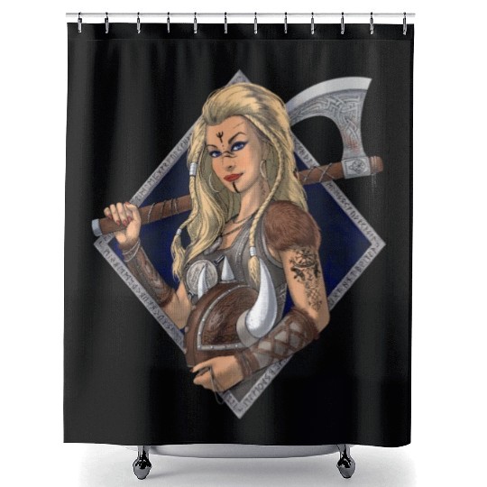 Nordic Viking Warrior Shower Curtains