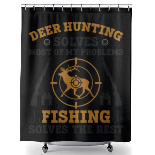 Buck Deer Hunting Hunter Fishing Shower Curtains