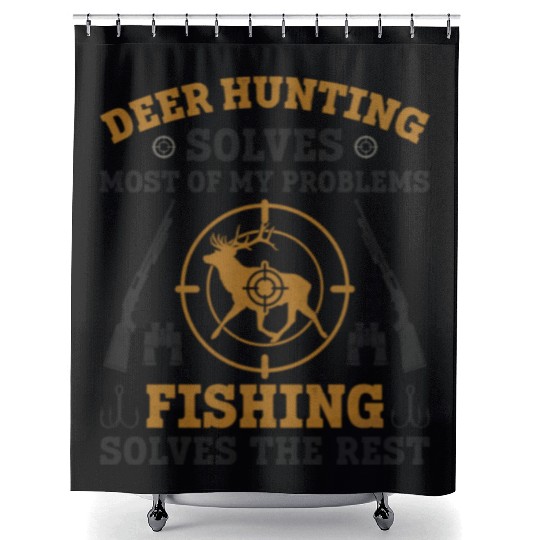 Buck Deer Hunting Hunter Fishing Shower Curtains