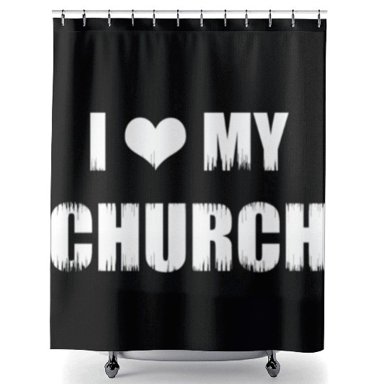 Christianity Gifts I Love My Church Christian Shower Curtains