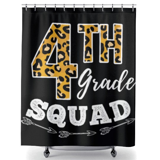 4th Grade Squad Leopard 4th Grade Teacher Shower Curtains