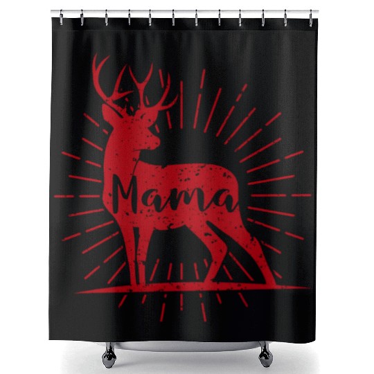 Mama Deer Mother Family Matching Christmas Shower Curtains