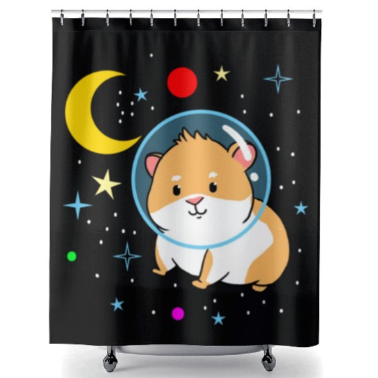 Space Guinea Pig for Guinea Pig Lover Shower Curtains
