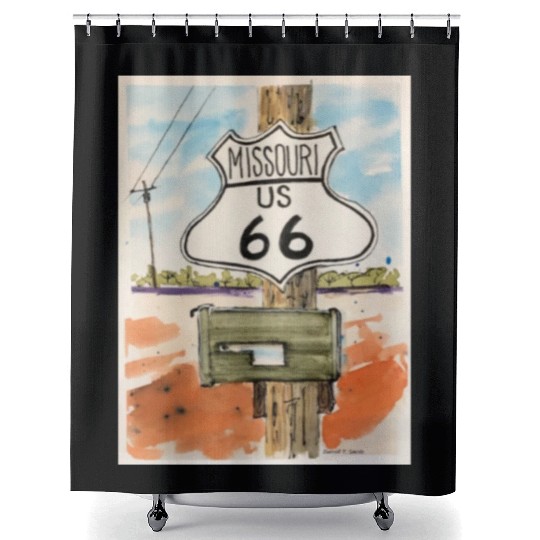 Missouri Route 66 Sign Shower Curtains