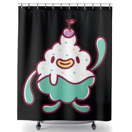 Green Monster Party 11 Shower Curtains