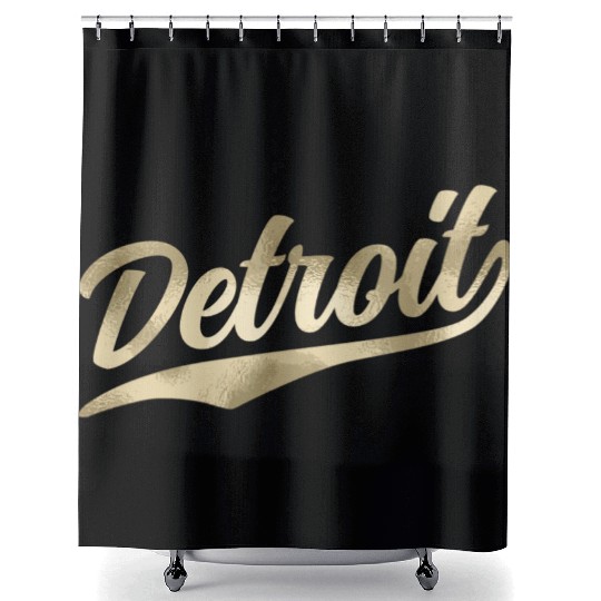 Detroit Michigan Cool Retro 1970S Vintage Shower Curtains