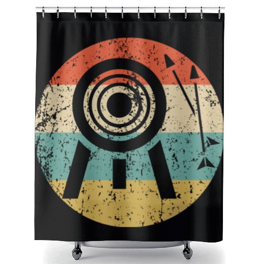 Archery Arrows Icon Retro Archery Shower Curtains