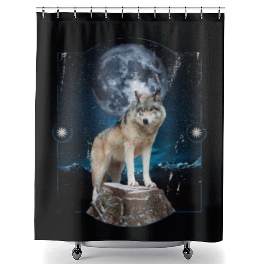Wolf Moon Forest Wolves Nature Nature Liever Full Shower Curtains