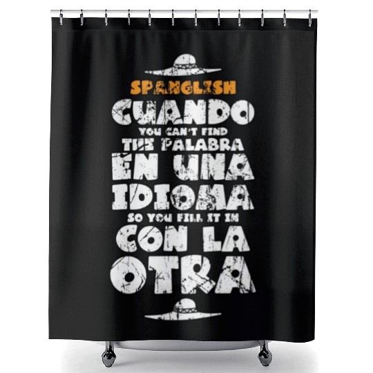 Funny Spanish Teacher Gift Spanish Language Teache Shower Curtains