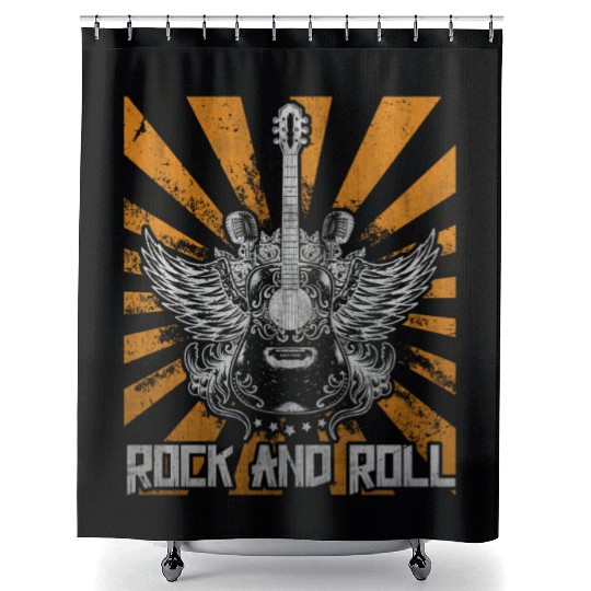 Guitar Wings Guitarist Rock and Roll Singer Shower Curtains