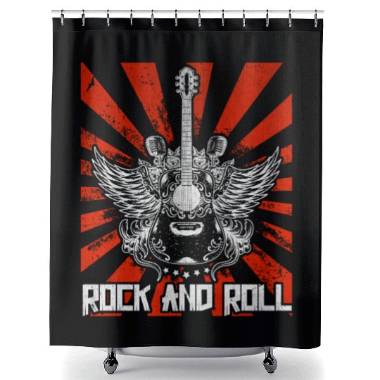 Guitar Musician Guitarist Rock and Roll Shower Curtains