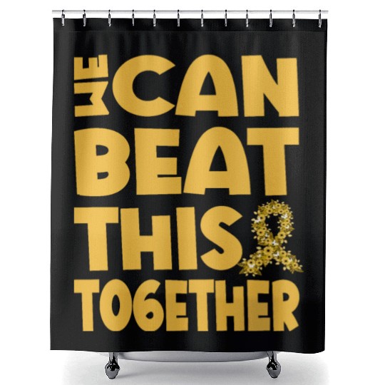 We Can Beat This Childhood Cancer Awareness Shower Curtains