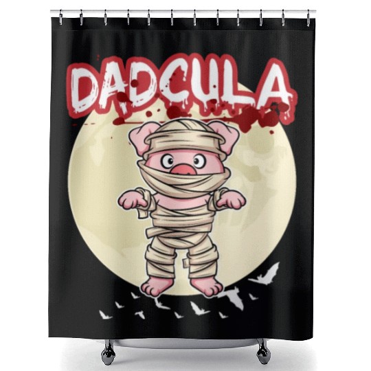 Dadcula Dracula Vampire Dad Funny Halloween Party Shower Curtains
