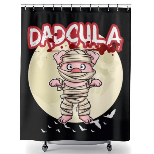 Dadcula Dracula Vampire Dad Funny Halloween Party Shower Curtains