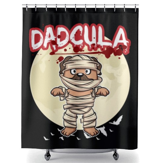 Dadcula Dracula Vampire Dad Funny Halloween Party Shower Curtains