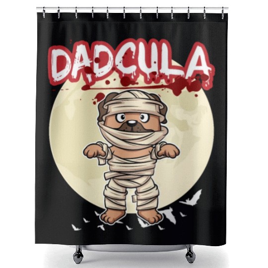 Dadcula Dracula Vampire Dad Funny Halloween Party Shower Curtains