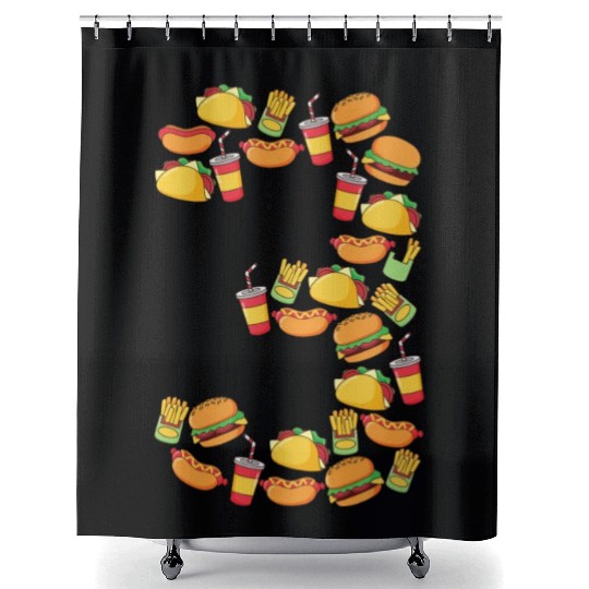Taco Hot dog Hamburger Kids Boys 3 Year Old Outfit Shower Curtains