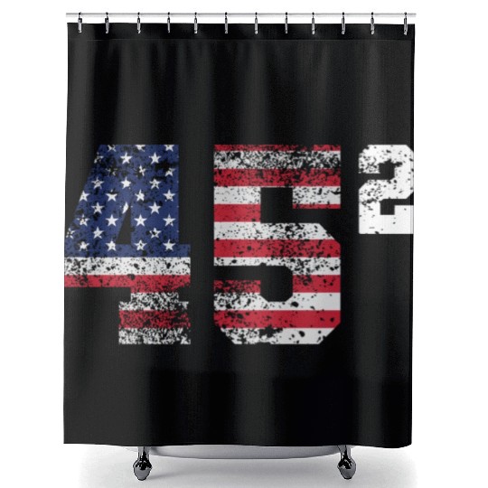 Trump 45 Squared Republican Shower Curtains