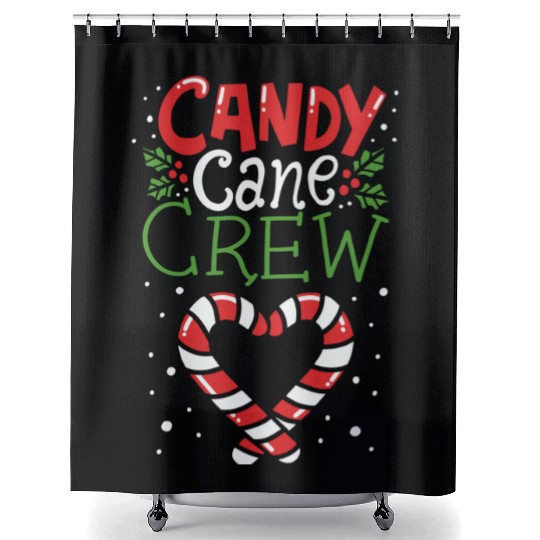 Candy Cane Crew Christmas Sweet Mistletoe Holiday Shower Curtains