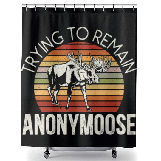 Trying To Remain Anonymoose Animal Alces Elk Moose Shower Curtains