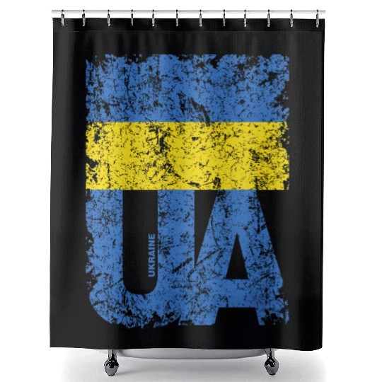 I stand with Ukraine. Support Ukraine. Stop War Shower Curtains