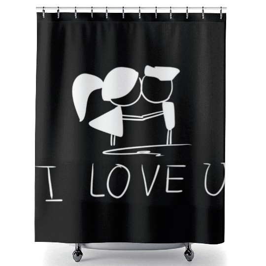 i love you valentines day couple Shower Curtains