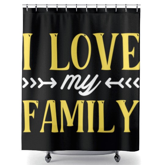 I Love My Family Reunion Families Gathering Shower Curtains