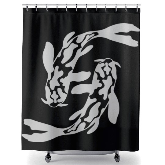 design 2 koi fish Shower Curtains