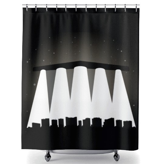 Black Triangle, Phoenix Lights Shower Curtains