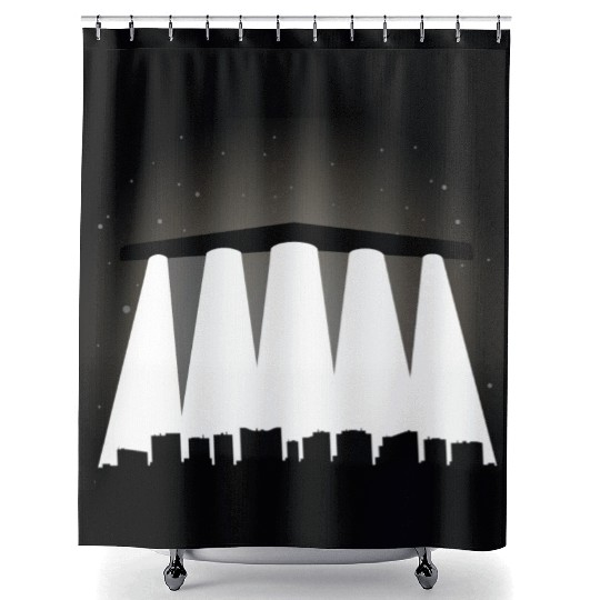 Black Triangle, Phoenix Lights Shower Curtains