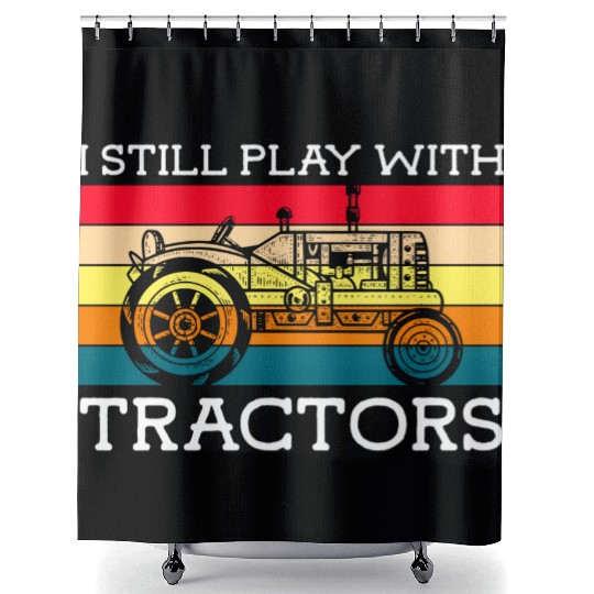Tractor Farmer Hero Rural Youth Shower Curtains