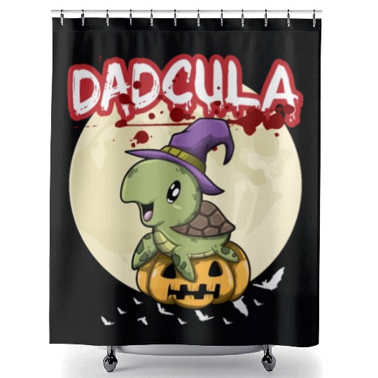 Dadcula Dracula Vampire Dad Funny Halloween Party Shower Curtains