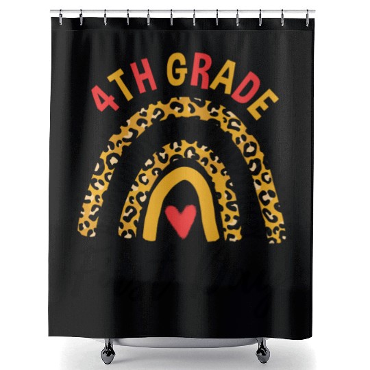 Rainbow First Day Of School 4th Grade Teacher Shower Curtains