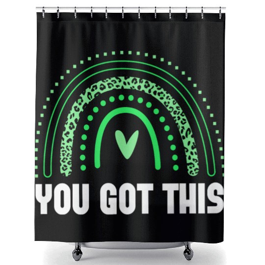 Test Day Teacher Rainbow Boho You Got This Shower Curtains