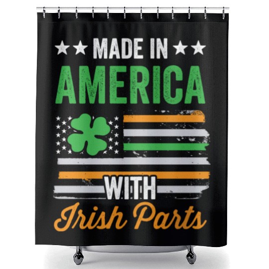 Made In America With Irish Parts Ireland Gaelic Shower Curtains