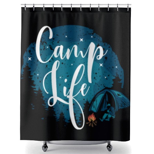 Camping Camper Present Nature Lover Van Shower Curtains