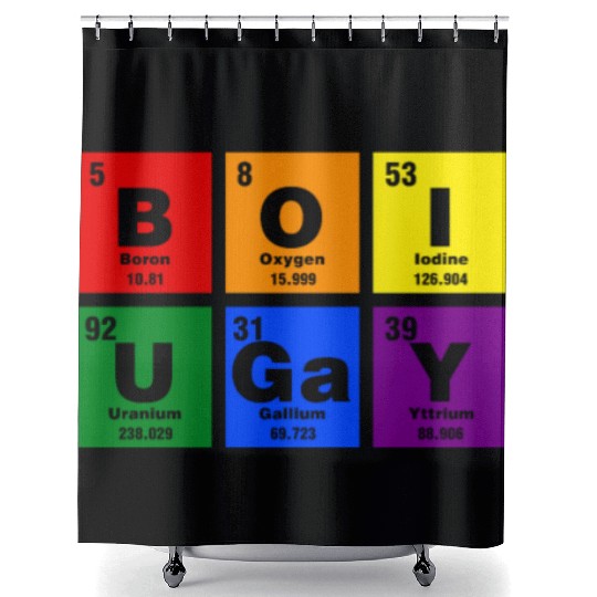 BOI U Gay, LGBT Periodic Table Shower Curtains