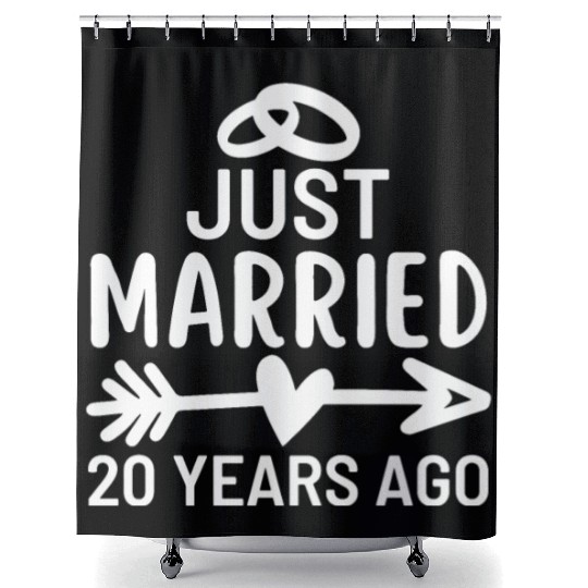 Just Married 20 Years Ago Wedding Anniversary Shower Curtains