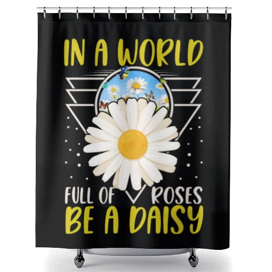 Daisy Butterfly Flowers Gardening Shower Curtains