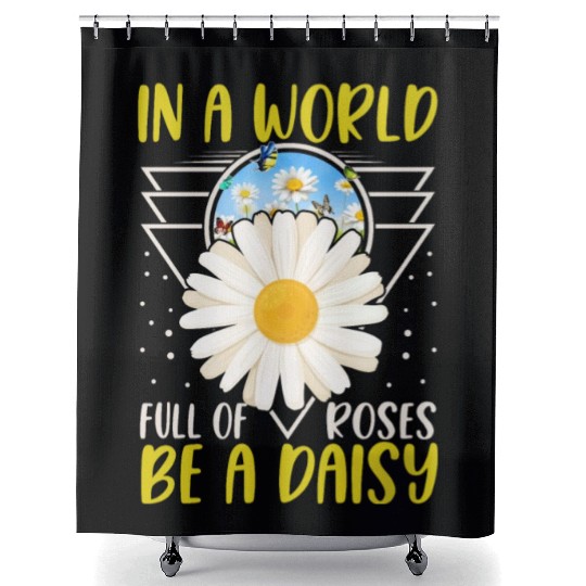 Daisy Butterfly Flowers Gardening Shower Curtains