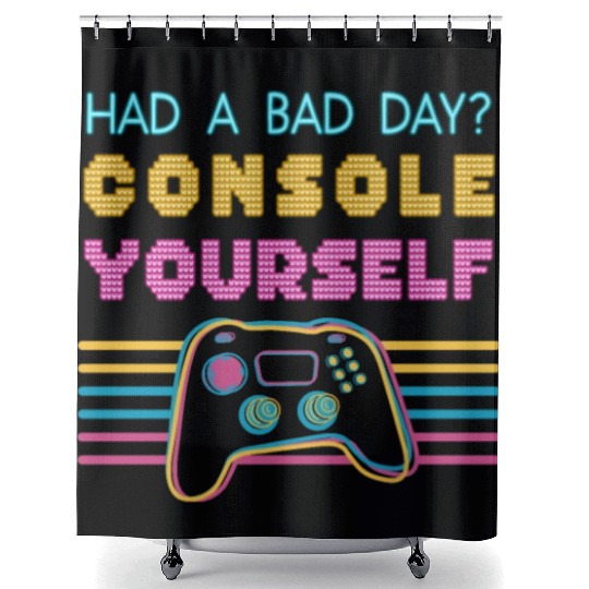 Console Yourself Funny Video Gamer Pun Youth Shower Curtains