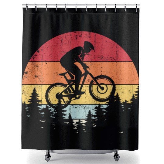 Mountain bike outdoor Shower Curtains