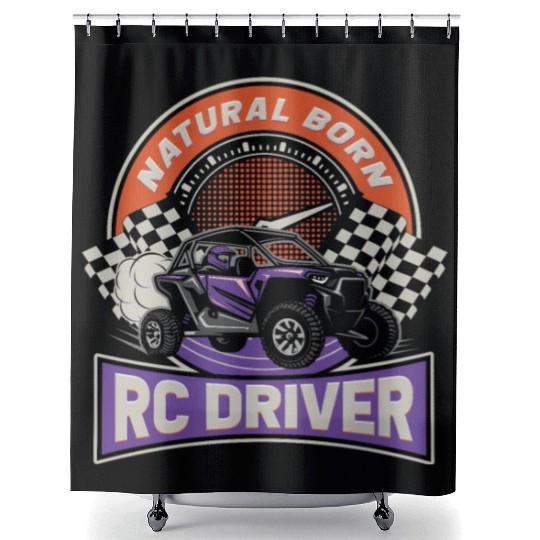Natural Born RC car Driver Racer Remote Controlled Shower Curtains