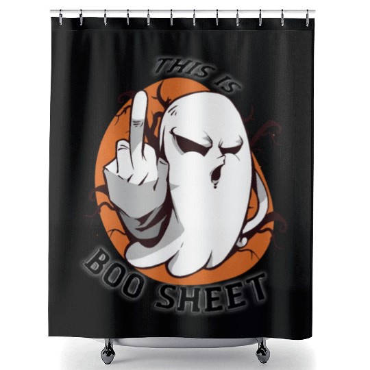 This is BOO SHEET funny Halloween Ghost Shower Curtains
