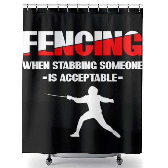 Fencing Sabre Fencing Fight Shower Curtains
