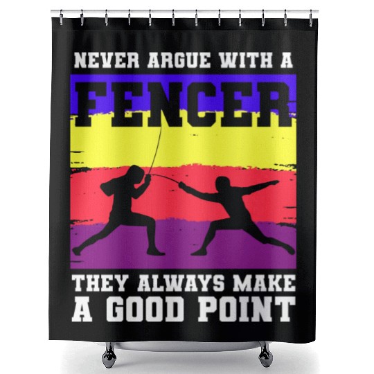 Fencing Sport Sword Fencer Foil Shower Curtains