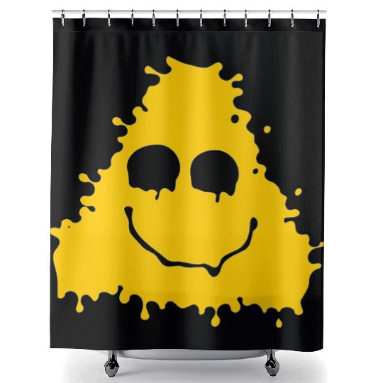 Yellow Smile Face triangle Shower Curtains
